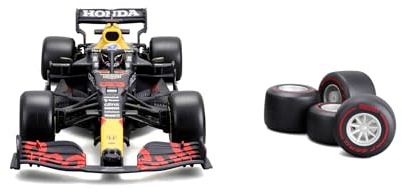 Bburago 1:24 RED Bull Toy TYRE Changing Racing CAR (2021) Verstappen PLAYSET, 26 cm x 11 cm x 9 cm
