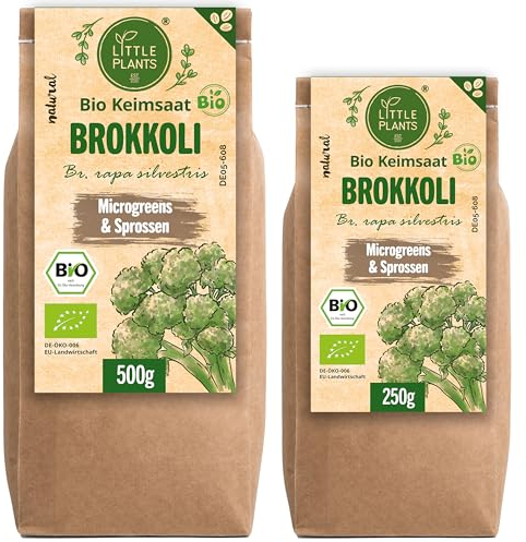Little Plants Bio UR-Brokkoli Sprossen Samen [500g] - UR-Brokkoli-Samen mit über 95% Keimfähigkeit - UR-Brokkolisprossen & Microgreens zum Keimen (inkl. Ebook)