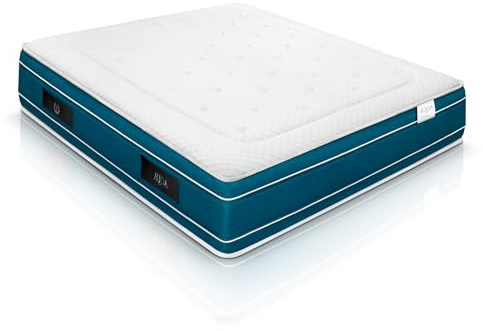 WIN REST Colchón Visco Gel de muelles ensacados Aqua, Altura 30 cm, Firmeza Media, Núcleo de 750 muelles, Tejido Damasco 400g, Fibra Hipoalergénica Super Soft (150x190 cm)