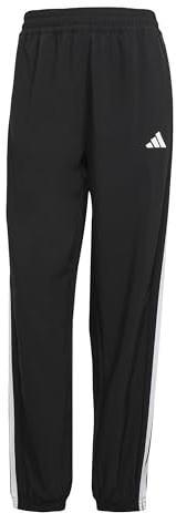 adidas Damen Train Essentials 3-Stripes Woven Pants, Black/White, L Tall