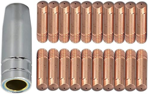 RIVERWELD 15AK MIG Kontaktdüsen M6 0,9 mm 140,0177 Sortiment, 21 Stück | .035 mit konischer Gasdüse 1,20 mm 145.0075 Schutzrohr-Sortiment für MB15 CO2-MAG-Schweißbrenner