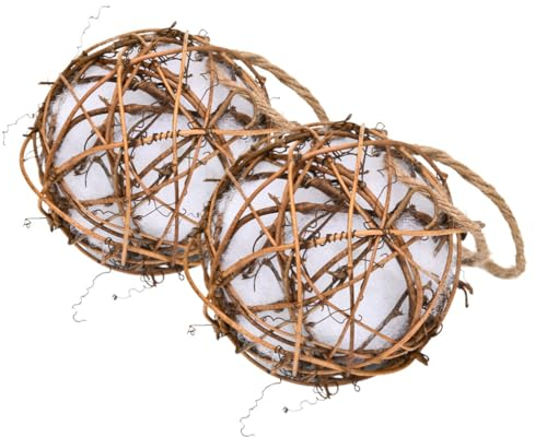 POPETPOP 2stücke Rattan Kauspielzeug Für Vögel Hängende Baumwollballspielzeuge Für Papageien Und Wellensittiche Und Im Vogelkäfig