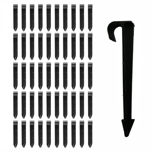 LSRVNM 50PCS Micro Drip Pipe Clip for Drip Irrigation Line Weeping Pipe Soaker Hose, Ground Stakes for Vegetable Gardens Flower Beds Planting Watering System Tools Lawn Garden Supplies