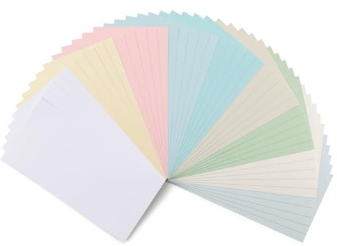 Florence Linnekartong 13,5 x 27 cm - Pastell Sortiment 250 g – 9 Färger Hantverkskartong till Påsk - för Pyssel, Scrapbooking, Klippbok och Presentförpackningar - Tungvikt, Rivtåligt