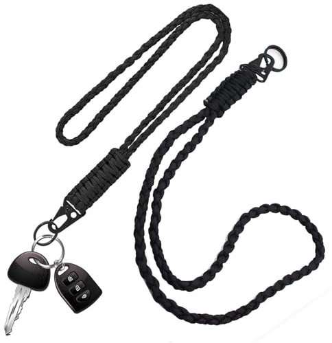 Glixoft Strapazierfähiges Lanyard, Paracord-Lanyard, Geflochtenes Fallschirmseil-Halsband Metallclip Und Schlüsselring Für Outdoor-wandercamping