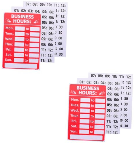 ULTECHNOVO 4piezas Cartel De Horario Comercial Autoadhesivo Para Tienda Restaurante y Cafetería Señal De Abierto Cerrado Para Ventanas y Superficies Lisas