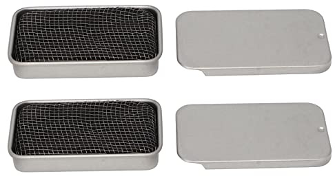 ZAWELIYO 2 Pièces Mini Réchaud à Alcool, 6x3.4x1cm Réchaud de Camping Coupe vent, Réchaud Portable pour Pique-nique, Barbecue, Camping, Randonnée, Acier Inoxydable, Coton Ignifuge(Argent)
