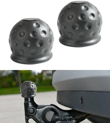 Flaconi 2PCS Copertura a Sfera per Gancio di Traino,Copertura Del Gancio Di Traino Della Copertura Della Sfera Di Rimorchio,50 mm Tappo di Protezione Gancio Traino in Gomma,per Caravan RV Trattore