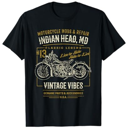 Indian Head Maryland USA Retro Motorrad Distressed Design T-Shirt