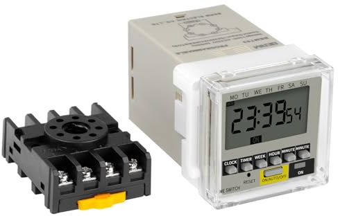 Interruptor de control de tiempo de ciclo de temporizador ajustable BuyWeek con temporizador de controlador de tiempo programable, 1 minuto a 168 horas, configuración de tiempo de 28 grupos, 8 pines 2