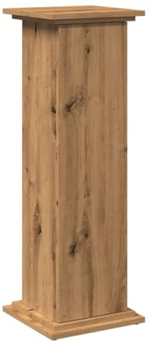 vidaXL Postament, Blumenständer mit Stauraum, Dekosäule Dekosockel für Wohnzimmer, Blumensäule Podest Sockel Deko, Artisan-Eiche Holzwerkstoff