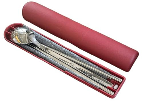 Duroecsain Reiseutensilien mit Etui, Campingbesteckset | Rostfreies, sicheres Reiseutensilien-Set - Camping-Kochen, bequemes Besteck für Picknick, Schule, Zuhause