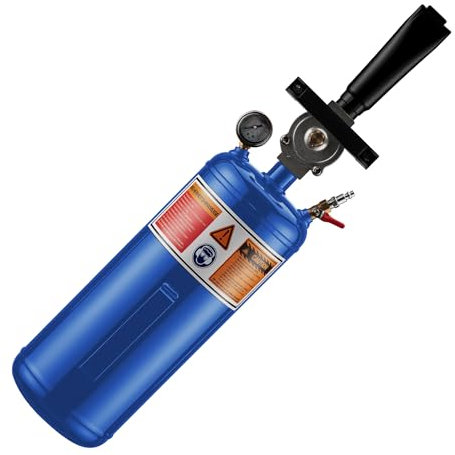 Wiltec Druckluft Reifenfüller 7 l, Reifen Booster mit 6-8 bar, Befüllhilfe für Verschiedene Reifen, Reifenfüllkanone für Auto und Motorrad, tragbarer Reifenschockfüller