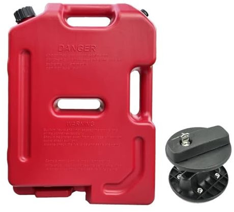 Bensinkanner Skarvbar 10L-liters delad jerrycan bensindieselbränsletank kan packas för terrängoljebehållare Bränsleburk(1 Red with Lock)