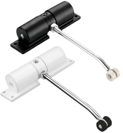 LZZYFPX Cierrapuertas automático de 180 Grados, Resorte de Seguridad de Alta Resistencia Ajustable de Metal, silencioso, Duradero, Puerta con bisagras, Interior y Exterior(Square-Silver)