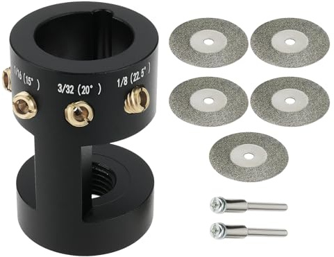 EMSea Outil de Tête Affûtage en Tungstène TIG avec 4 Fentes de Coupe Réglage Multi-angle Et Décalages Meuleuse en Tungstène pour Le Soudage TIG de Précision
