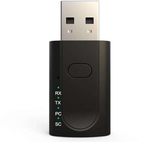 Asyduey Adaptateur USB Bluetooth 5.1 4 en 1 Récepteur Audio sans Émetteur Carte Son Externe USB Adaptateur de Haut-Parleur de Voiture
