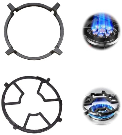 2 Stück Gusseisen Wok Ring, Gasherd Aufsatz Topfträger, WOK Ring Support,Universal Rutschfeste Topfträger Wokring, GasherdAufsatz,für Gasherd, Gasbackofen, Kaffeemaschine, Backofen Küche