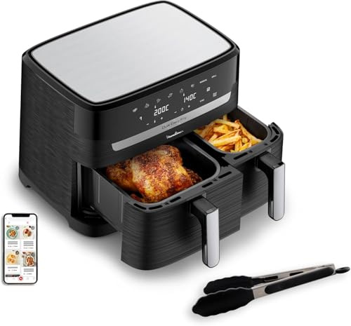 Moulinex Easy fry Essential inox, 8,3L, fino a 8 persone, 7 programmi intuitivi, Air Fryer, Pasto completo, sincronizzazione, Risparmio energetico, App dedicata, EZ9018F1
