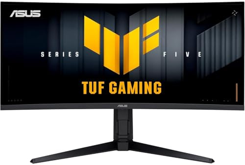 ASUS TUF Gaming VG34WQML5A - Monitor con Panel Fast VA WQHD de 34 Pulgadas, diseño Curvo, 250 Hz, 0,5 ms, AMD FreeSync Premium, ELMB, VESA DisplayHDR 400, 95% DCI-P3, DisplayWidget Center, Gaming AI