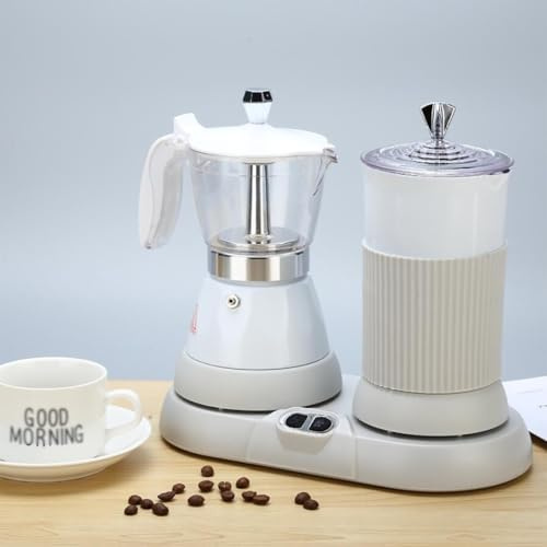 Montalatte, macchina per caffè espresso elettrica, con vaporizzatore, mini macchina automatica per la schiumatura del latte da 11,8 once per uso domestico, controllo intelligente della tempe