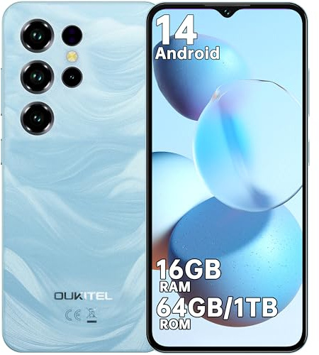 OUKITEL C2 Android Phones - Newest Smartphone, 6.52 HD+ Display, 5000mAh Battery, 16GB+64GB/1TB, 4G SIM Free Mobile Phone, Face Recognition, 5G WiFi|BT5.0|OTG|Blue