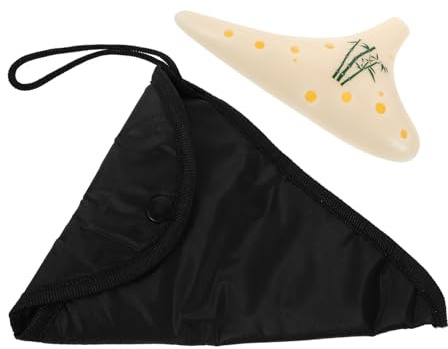 Professionelle 12-loch Okarina aus Kunstharz für Anfänger und Kinder | Beige, Tragbar und Leicht, Inklusive Tasche, Geeignet für Übungseinheiten und Blasmusik Auftritte