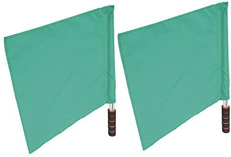AJUNJIIL Per Bandiere per Arbitri, Bandiera Ufficiale per Guardalinee, Palo in Acciaio Inossidabile da 2 Pezzi, Attrezzatura per Competizioni Sportive, Attrezzatura per Arbitri di (Verde)
