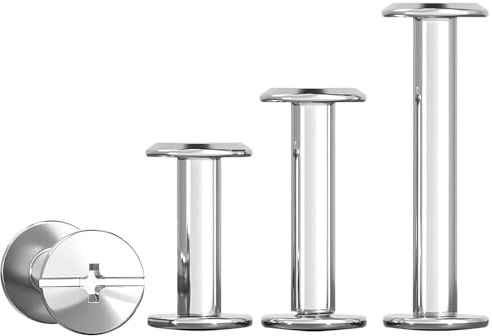 Qrity 20 Sets Rivetti a Vite, Riparazione Sostituzione Rivetti, M5 x 12 mm Viti Chicago in Acciaio Inox, per Decorazione in Pelle, Borse, Libri