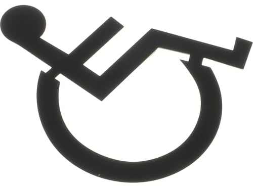 GARVALON Panneau Handicapé en Acier Inoxydable Noir Peint Panneau de Toilettes pour Personnes Handicapées Signalisation Porte Wc Accessible Solide pour Entreprises et Lieux Publics
