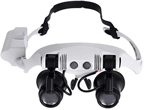 JOTDPFRYK Magnifier Magnifier LED Magnifier 10X 15X 20X 25X Double Eye Jewelery Watch Repair Tools 8 Lens LED Lanp Loupes Watchmaker Strap Microscope Glasses Elderly Reading Tool