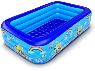 Torlaist Inflatable Paddling Pool Kids Paddling Pool Large 3-Layer, Leak-Proof Durable PVC with Quick Drainage - Suitable for and Adults, Ideal for Backyards, Gardens & Indoor/Outdoor Use
