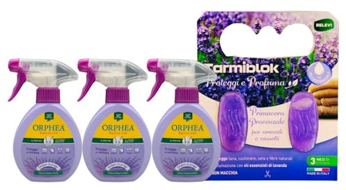 3X Spray Salvalana al Profumo di Lavanda, Rinfresca e Protegge Tappeti, Coperte, Tendaggi e Capi Preziosi Quali Pellicce e Cappotti + Tarmiblok Proteggi & Profuma