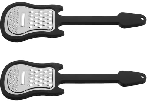 GALPADA Pelador y Rallador de Verduras Forma de Guitarra, Acero Inoxidable y Plástico, Fácil de Limpiar y Portátil para Cocinas en Casa, Pack de 2 Piezas