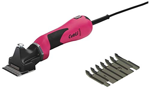 LISTER Pferdeschermaschine LI CUTLI + Messersatz LI 102 + Spezial-Schermaschinenöl + Kunststoffkoffer, Schermaschine für Pferde, professionelle Schur für ihr Pferd, Farbe/Scherkopf: pink/schwarz