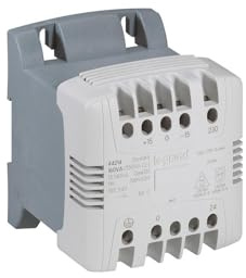 044211 Legrand - Transformador de control y seguridad 40VA - Primario 230-400Vca - Secundario 24Vca - Terminales de tornillo