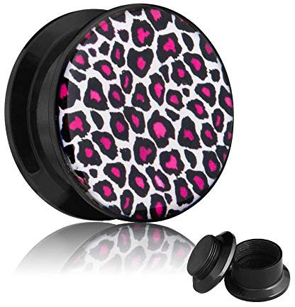 Treuheld Picture Plug - Gewinde - Leopard - Weiß 22 mm