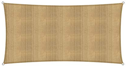 Lumaland Voile d'ombrage Cordes de Fixation incluses | Rectangulaire 3 x 5 mètres Protection Solaire | 100% HDPE avec Le Filtre UV de Protection [Beige]