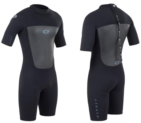 Osprey Men's Shorty 3 mm Summer Wetsuit, Adult Short Sleeve Neoprene Surfing Diving Wetsuit, Origin, Multiple Colours