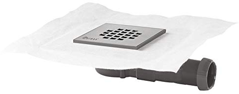 Siphon à maconner ultra plat 20 cm + grille acier inox