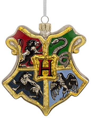 Hallmark Weihnachtsdekoration, Harry Potter Hogwarts-Wappen, geblasenes Glas