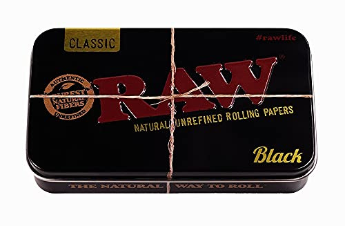 RAW Black Metal Tin Box, piccolo contenitore metallico 3 scatole