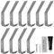 SWAWIS 10 Stück Wandhaken Haken Mantelhaken Kleiderhaken Edelstahl 142 x 20mm Huthaken Garderobenhaken Handtuchhaken Bohrmontage/Klebemontage Haken Universalhaken für Bad Küche Büro Toilette, Groß