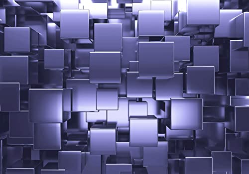 decomonkey Fototapete selbstklebend Abstrakt 392x280 cm XXL Selbstklebende Tapeten Wand Fototapeten Tapete Wandtapete klebend Klebefolie Deko Modern 3d Effekt Optik Geometrisch Violett Lila