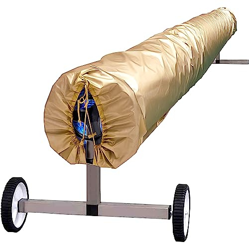 ARDILA VEELA Cubierta Solar Resistente a los Rayos UV y al desgarro, Rectangular, Beige, 20.5 x 50 pies, se Adapta a Carrete de hasta 20 pies, Liso