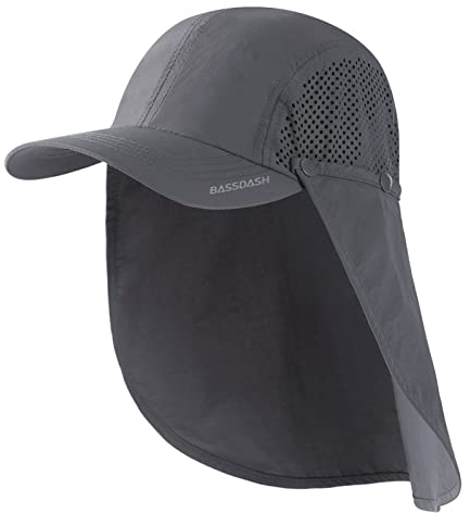 Bassdash UPF 50+ Angelhut Faltbarer Sonnehut mit Abnehmbarer Nackenklappe Tragbar für Männer Frauen Golf Wandern