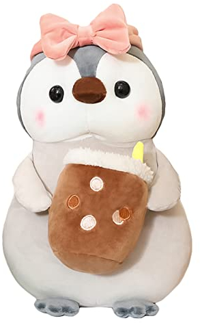 CULASIGN Plüschtier Pinguin Stofftier Kuscheltier, Cartoon Plüsch Penguin Kissen Kawaii Penguin Plüsch Spielzeug für Kinder Jungen Mädchen (Bogen,23CM)