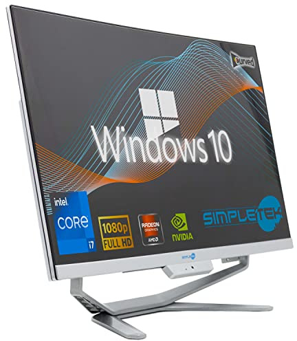 SIMPLETEK - All in One i7 10ª Gen AiO 24 Windows 10 Pro 32GB RAM SSD 2TB con GPU GTX1650 4GB WiFi6 + BT 5.2 + Webcam | Ideal para edición/juegos