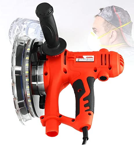 Ponceuse à cloison sèche électrique, ponceuse à cloison sèche portative, ponceuse à cloison sèche 1010 W à vitesse réglable, ponceuse à cloison sèche ponceuse murale électrique 0-2800 tr/min avec écla