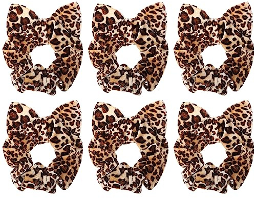 FRCOLOR 6St Leoparden-Haargummi haarschmuck dehnbare Haargummis Gummiband-Haargummis Haargummis für Frauen krauses Haarseil Scrunchie-Haargummis Geparden-Scrunchie Pferdeschwanzhalter Ring